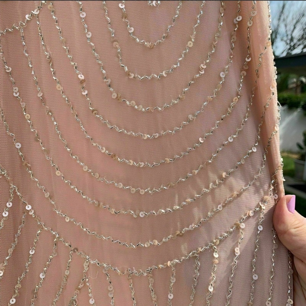 USED Adrianna Papell Embellished Blouson Gown 14 - Picture 8 of 14